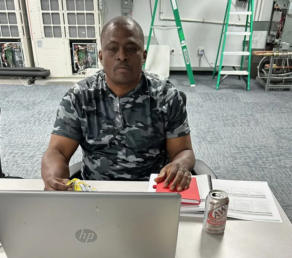 Thomas Adams, founder of Cajun Innovative Solutions, in the HVAC training lab